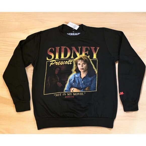 Scream Sydney Prescott Crewneck Mens Sz M Black Ripple Junction Hot TopicNEW - Picture 1 of 7